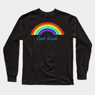 Cat Dad Rainbow for Fathers Day Long Sleeve T-Shirt